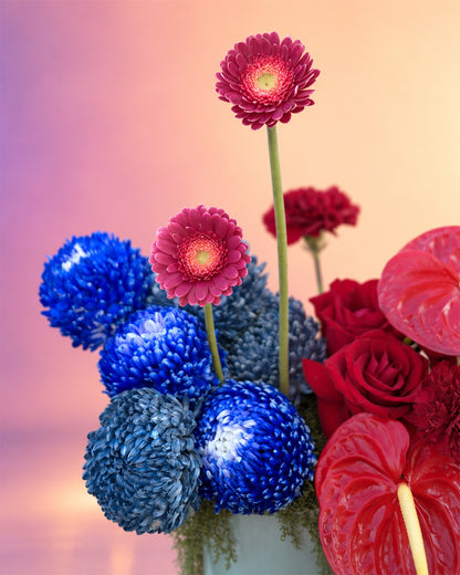 Crimson & Blue Bloom
