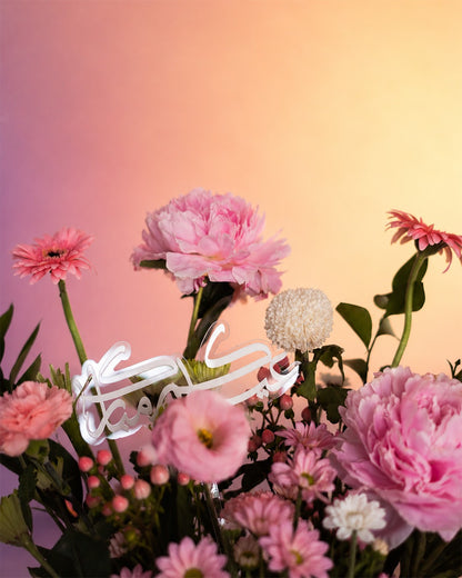 Peony Dreams flower vase arrangement with soft pink peonies in an elegant vase from Whimsy Flowers Abu Dhabi.