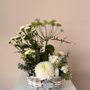 Whispers of Nature – Rustic Basket Arrangement